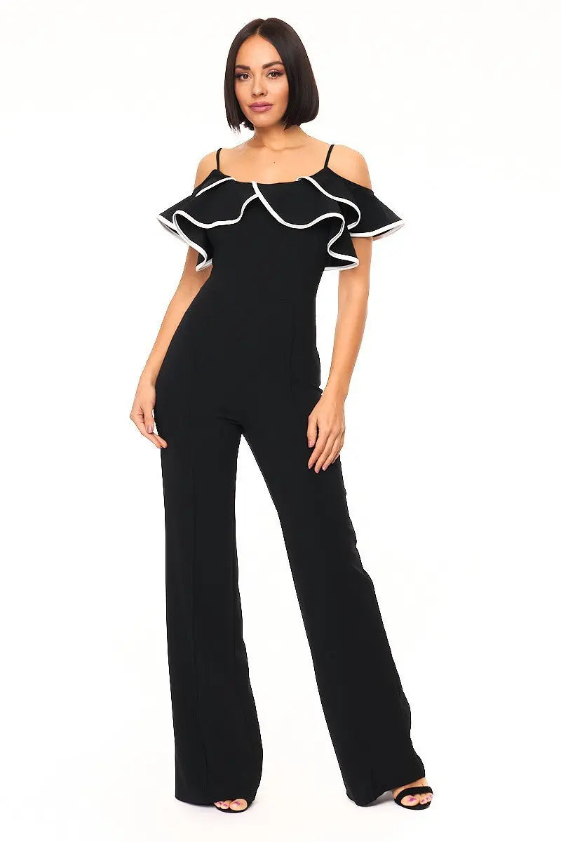 Color Block Binding Detailed Fashion Jumpsuit Sunny EvE Fashion