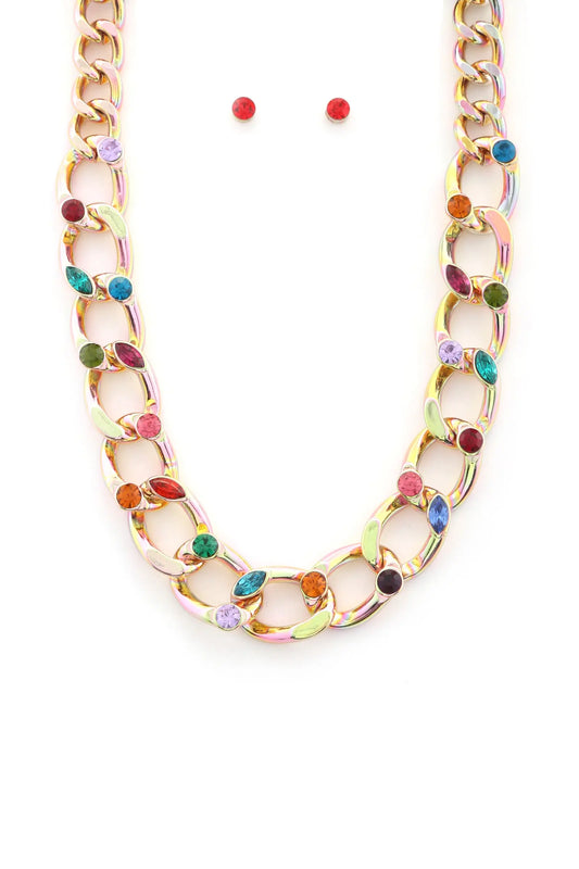 Crystal Curb Link Necklace Sunny EvE Fashion