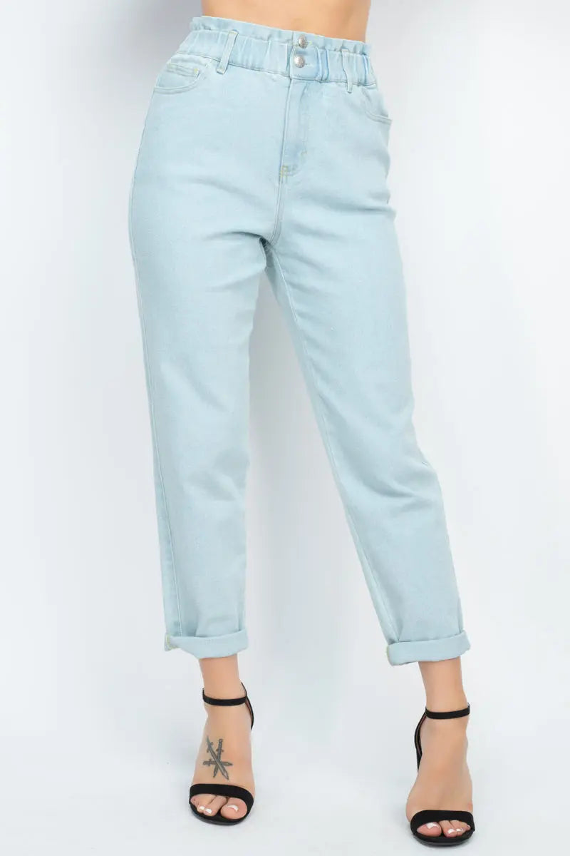 Double Button High-waisted Jeans Sunny EvE Fashion