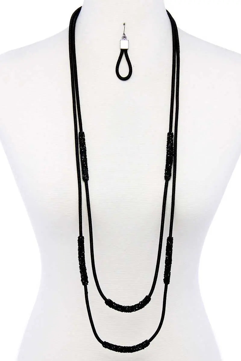 Double Layer Chic Long Necklace And Earring Set Sunny EvE Fashion