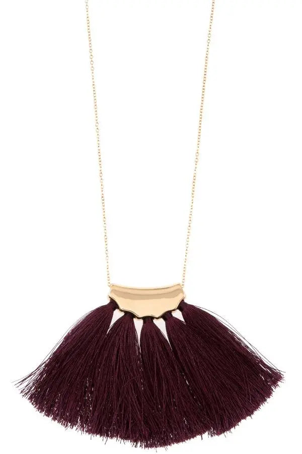 Elongated tassel fan pendant necklace Sunny EvE Fashion