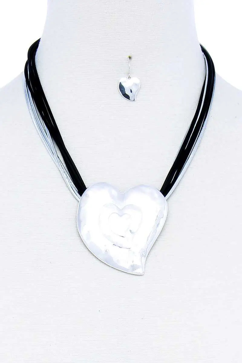 Fashion Triple Heart Pendant Necklace And Earring Set Sunny EvE Fashion