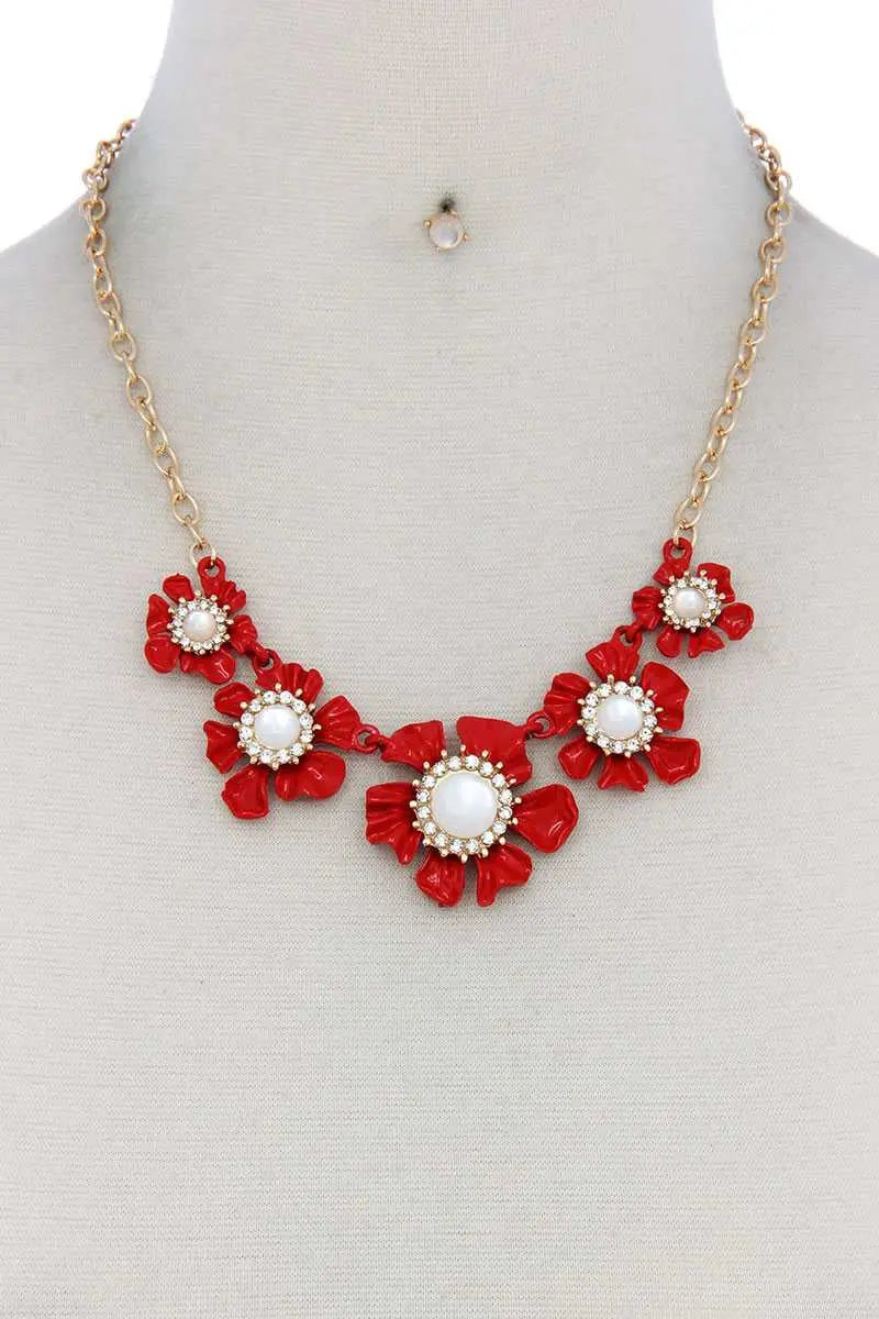Floral Pearl Bead Necklace Sunny EvE Fashion