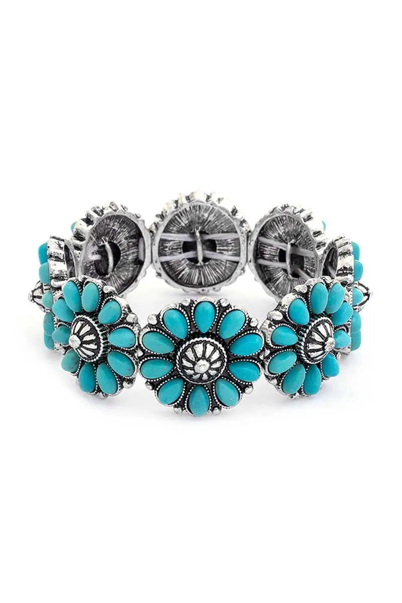 Floral Stone Design Elastic Bracelet Sunny EvE Fashion