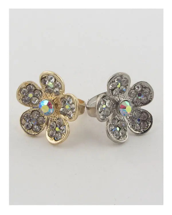 Flower rhinestone adjustable ring Sunny EvE Fashion