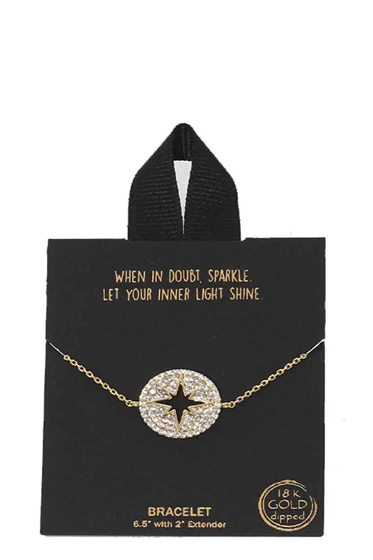 Gold Rhodium Dipped Star Pendant Bracelet Sunny EvE Fashion