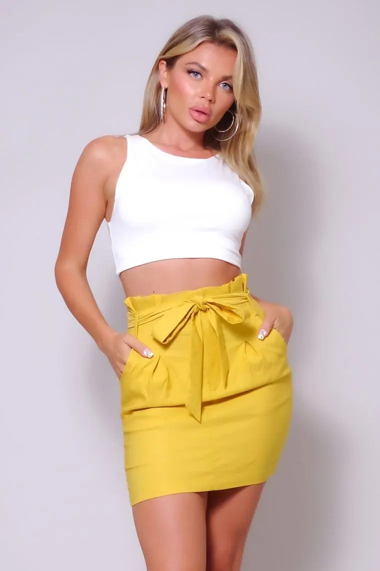 High Waisted Pleated & Belted Mini Skirt Sunny EvE Fashion