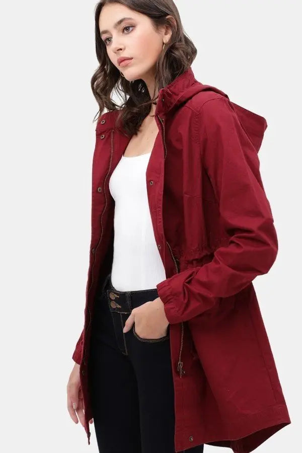 Long Line Hooded Utility Anorak Jacket Coat Sunny EvE Fashion