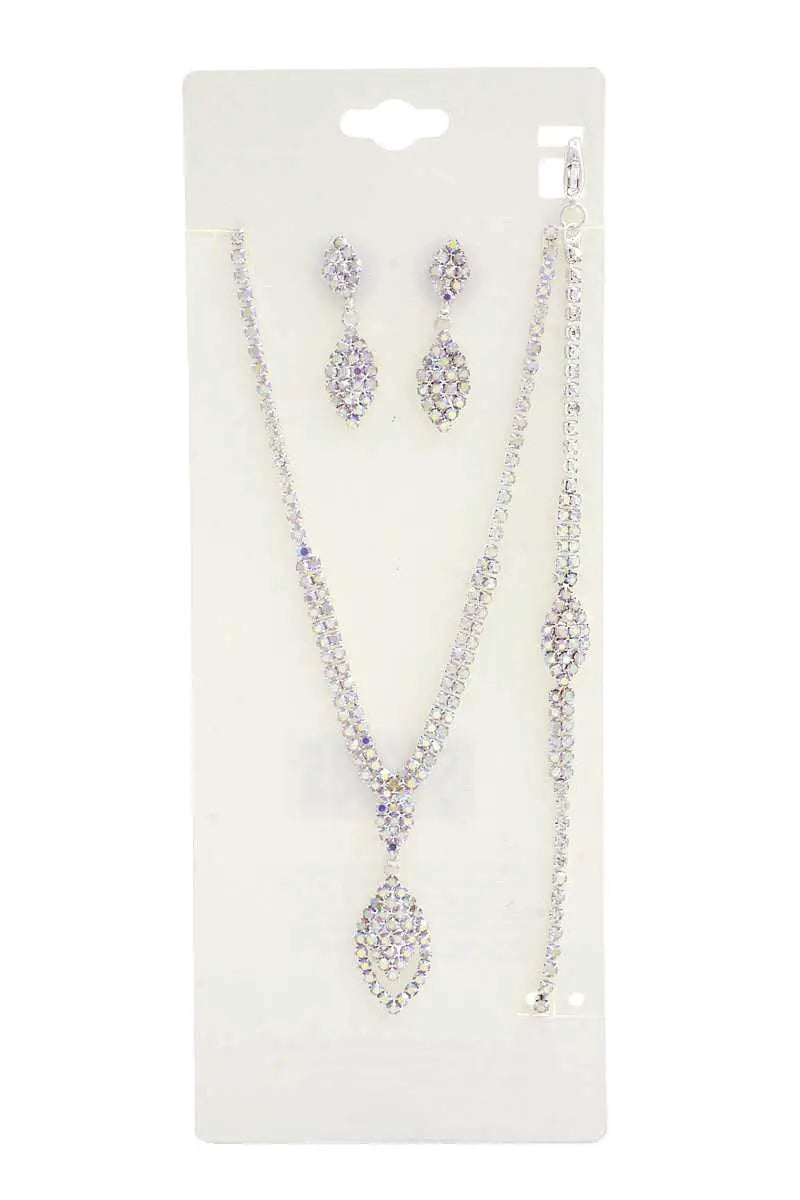 Marquise Rhinestone Bracelet Necklace Set Sunny EvE Fashion