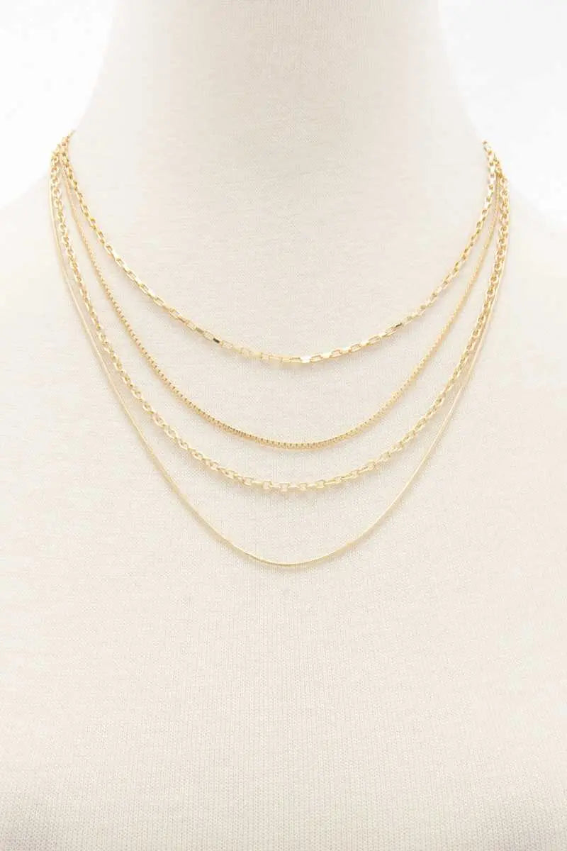 Metal Chain 4 Layer Necklace Sunny EvE Fashion