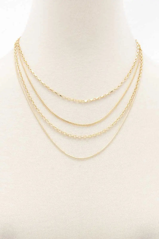 Metal Chain 4 Layer Necklace Sunny EvE Fashion