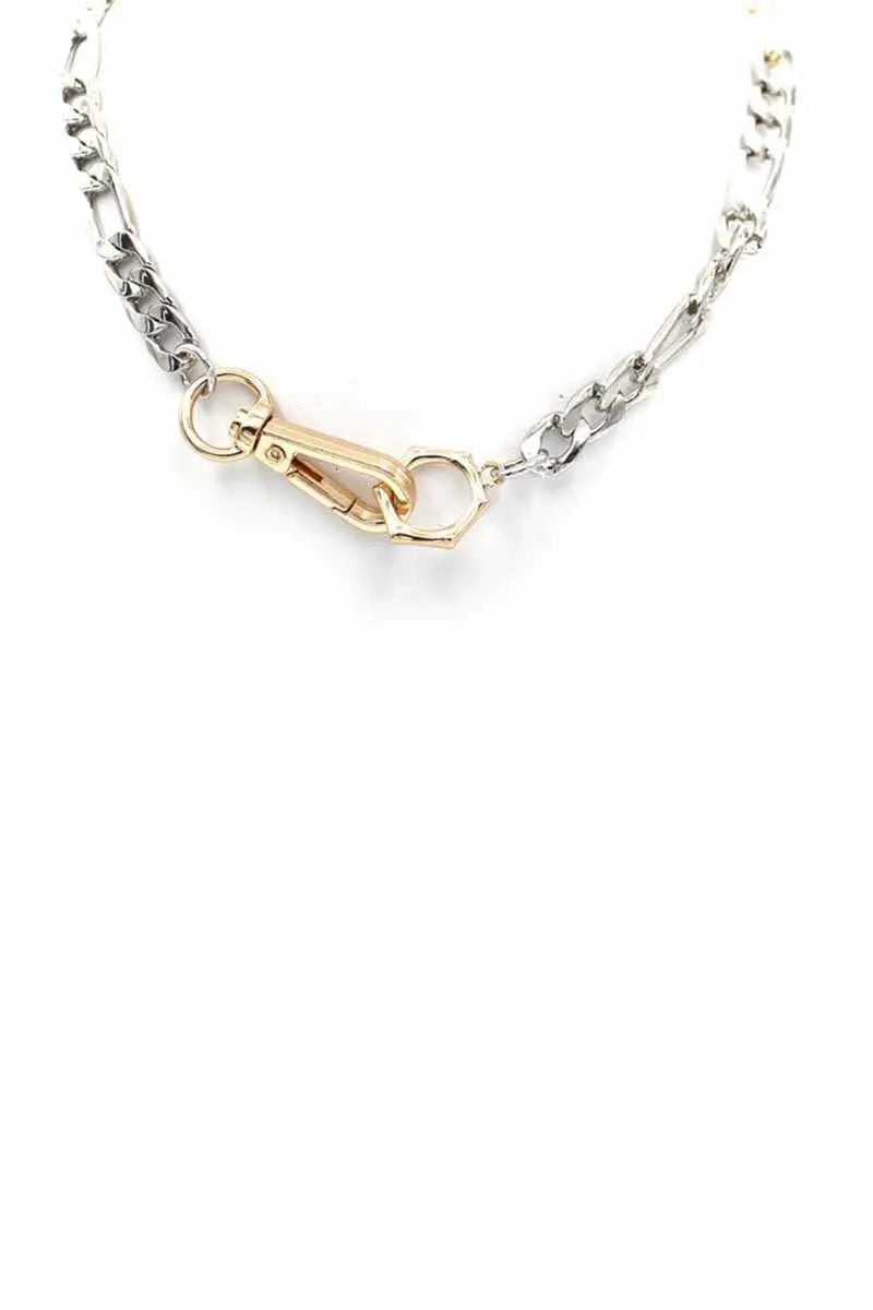 Metal Chain Two Tone Necklace Sunny EvE Fashion