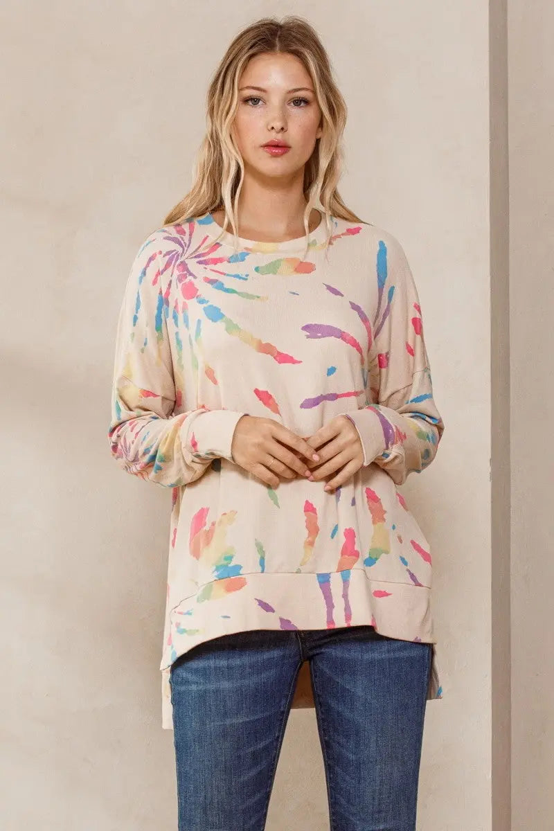 Multi Color Print Knit Sweater Sunny EvE Fashion