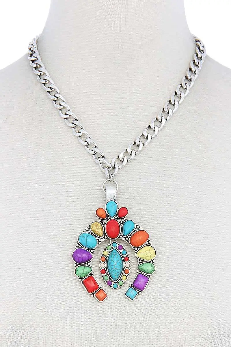 Multi Stone Pendant Necklace Sunny EvE Fashion