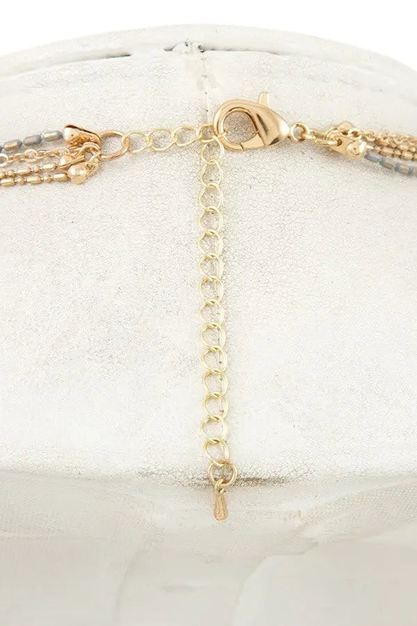 Multi row small bead necklace Sunny EvE Fashion