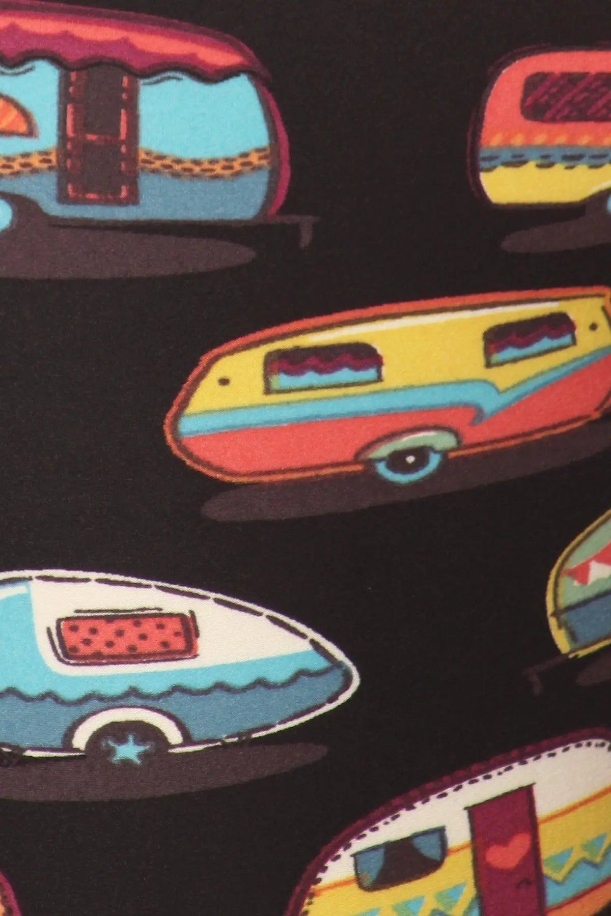 Multicolored Campers Printed, High Waisted Leggings In A Fit Style, With An Elastic Waistband Sunny EvE Fashion
