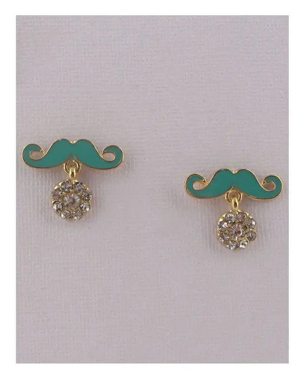 Mustache earrings w/rhinestones Sunny EvE Fashion