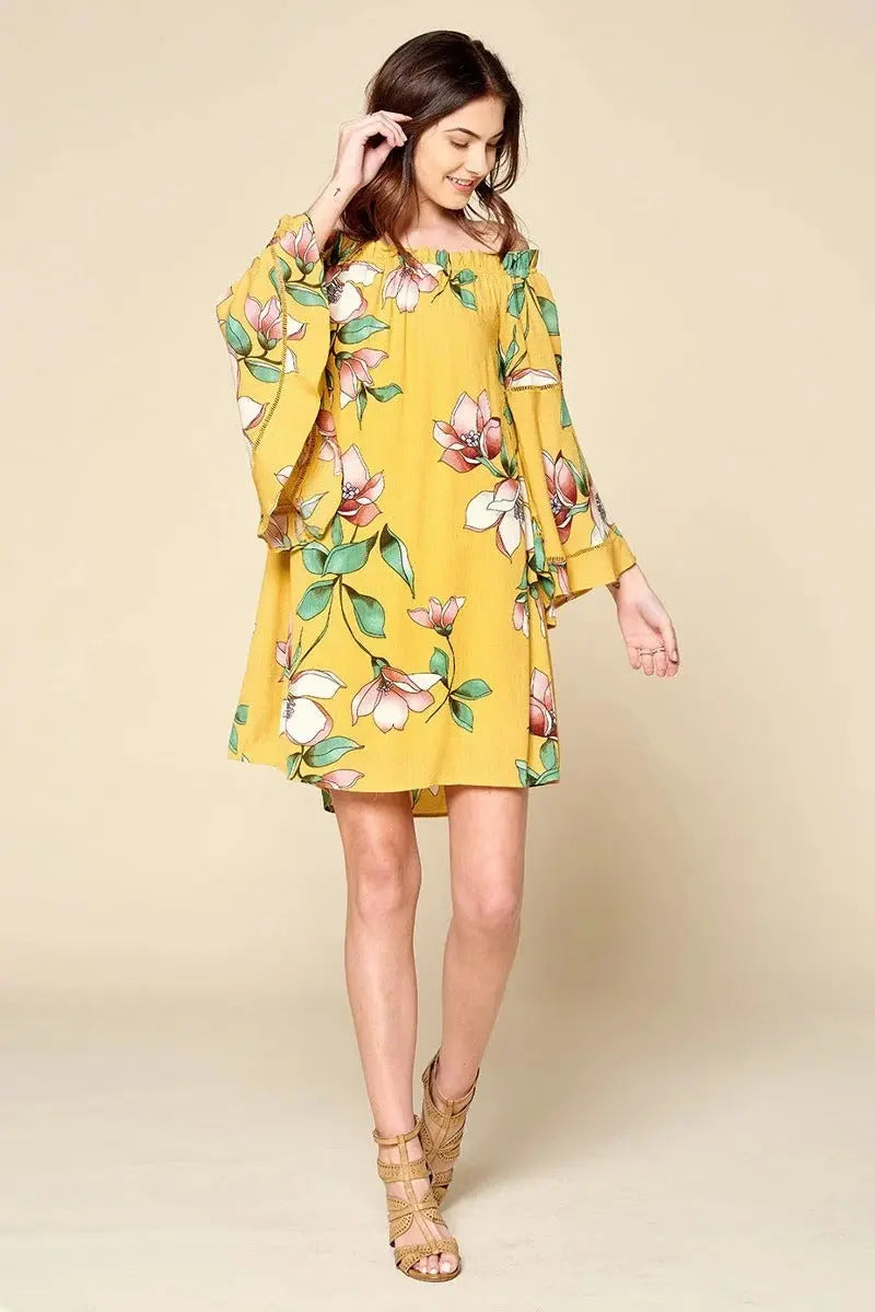 Off-the-shoulder Woven Loose-fit Dress Sunny EvE Fashion