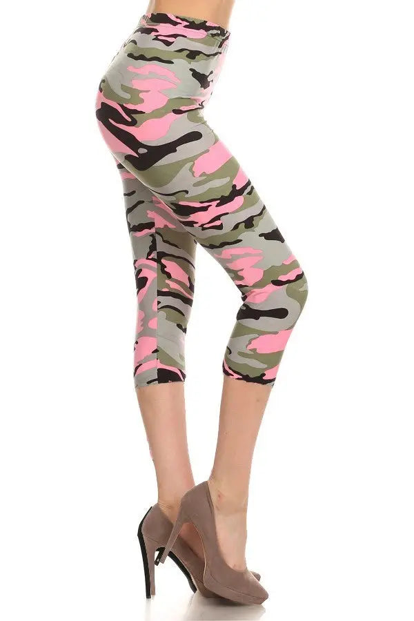Print, Cropped Leggings In A Fitted Style With A Banded High Wais Sunny EvE Fashion