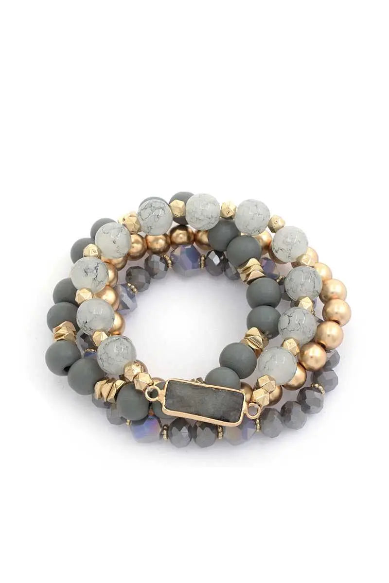 Rectangle Stone Beaded Bracelet Set Sunny EvE Fashion