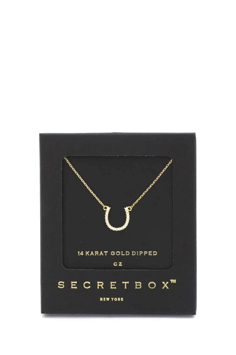 Secret Box Horse Shoe Charm Necklace Sunny EvE Fashion