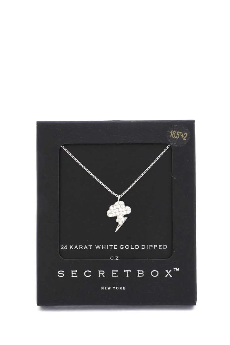 Secret Box Lighting Bolt Charm Necklace Sunny EvE Fashion