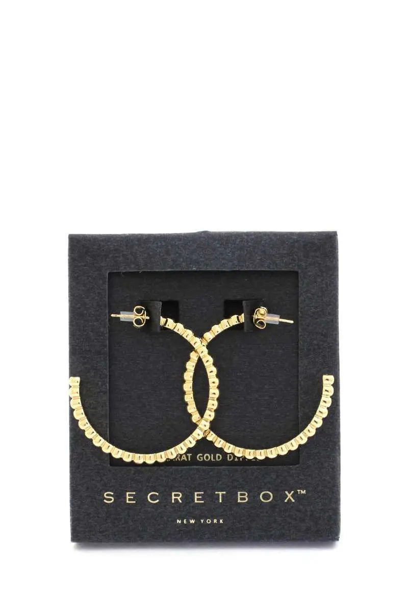 Secret Box Scallop Edge Open Circle Earring Sunny EvE Fashion