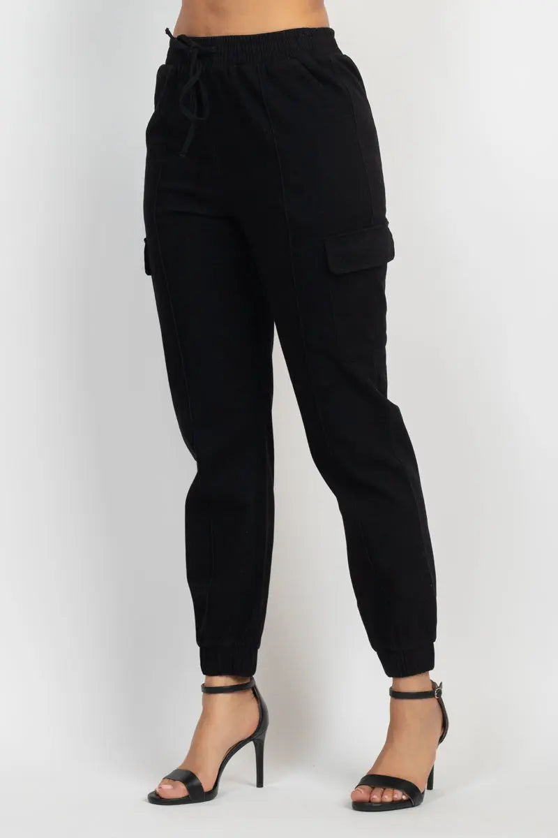 Solid High-rise Pocketed Jogger Pants Sunny EvE Fashion