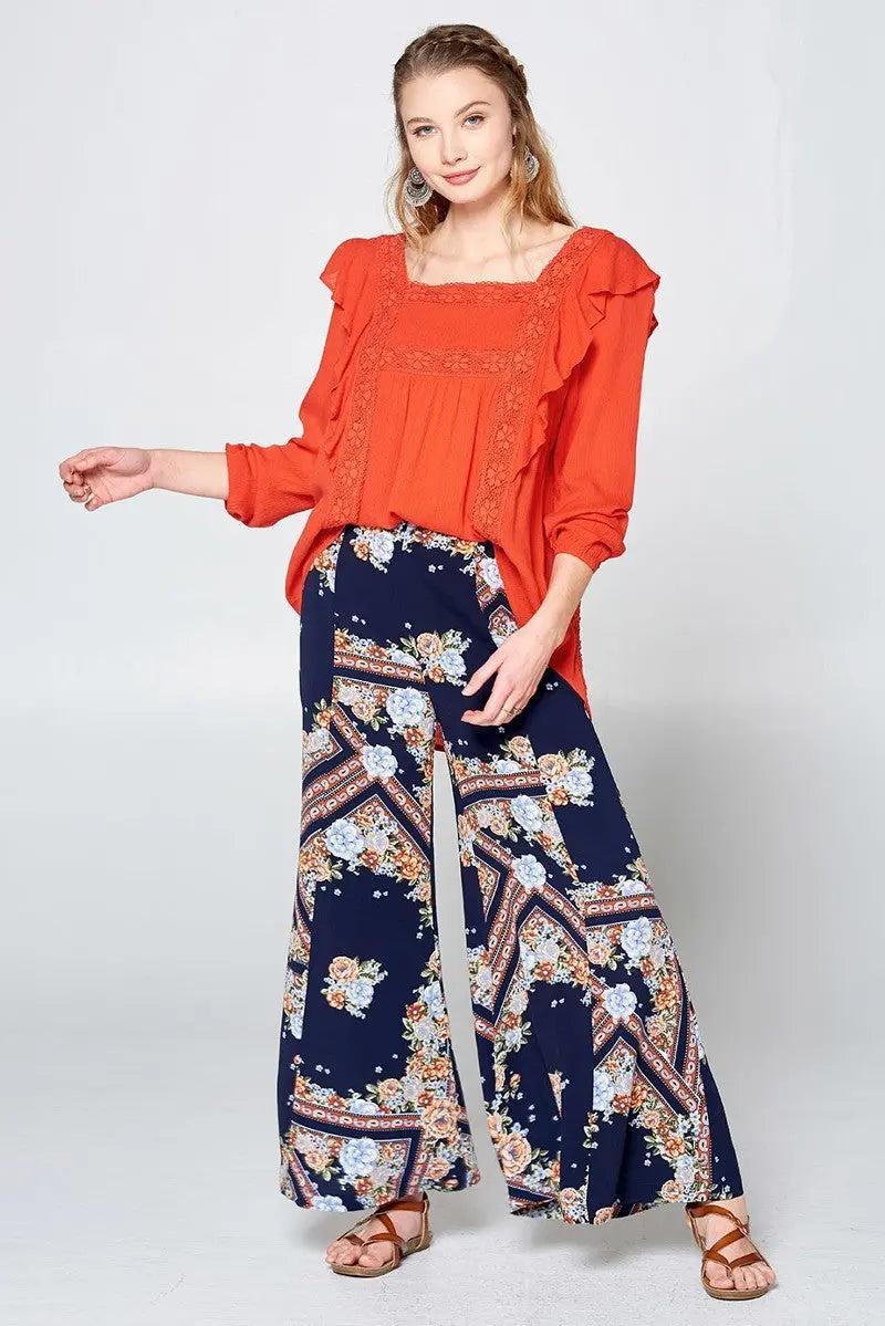 Solid Loose-fit Gauze Peasant Blouse Sunny EvE Fashion