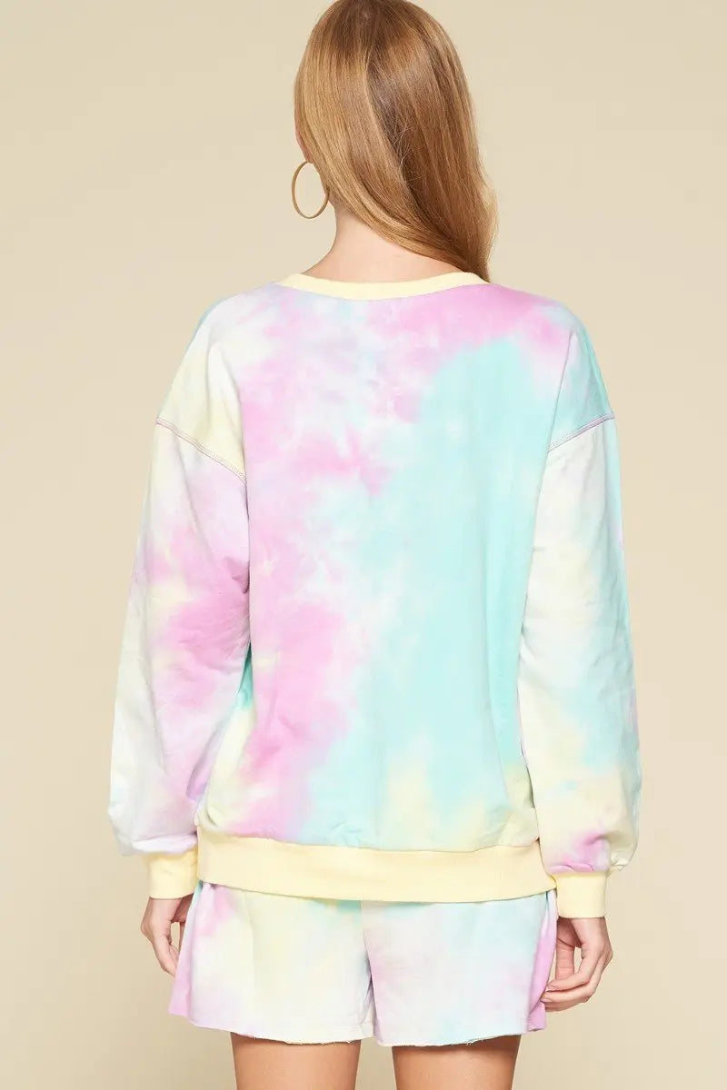 Tie-dye Printed Jersey Top Sunny EvE Fashion