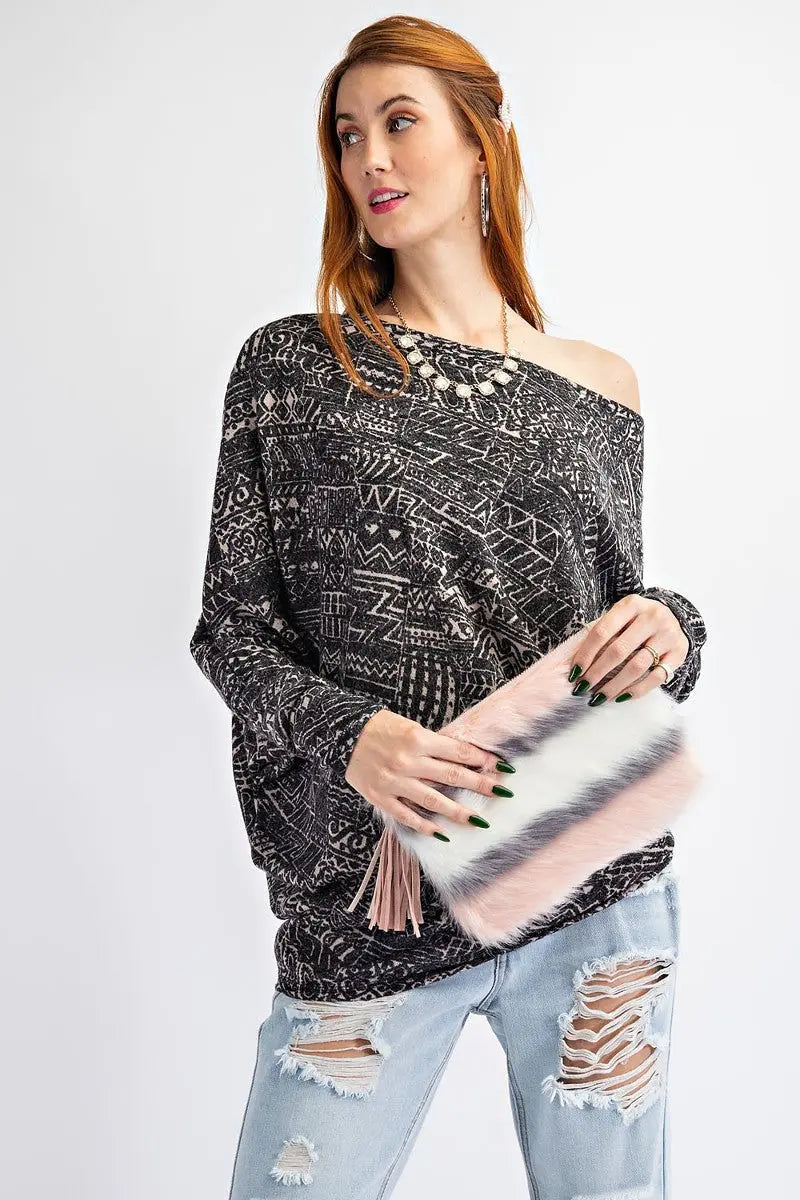 Tribal Printed Knit Top Sunny EvE Fashion
