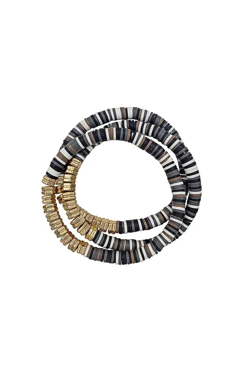 Triple Multi Ring Bead Stretchable Bracelets Sunny EvE Fashion