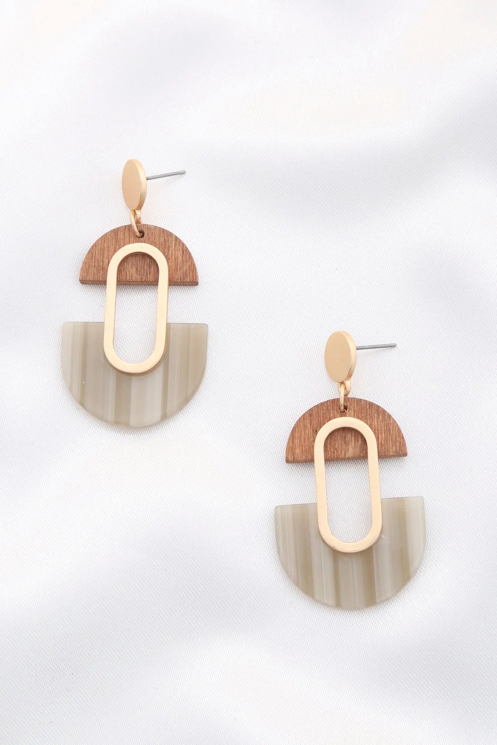 Wood Acetate Oval Dangle Earring Sunny EvE Fashion