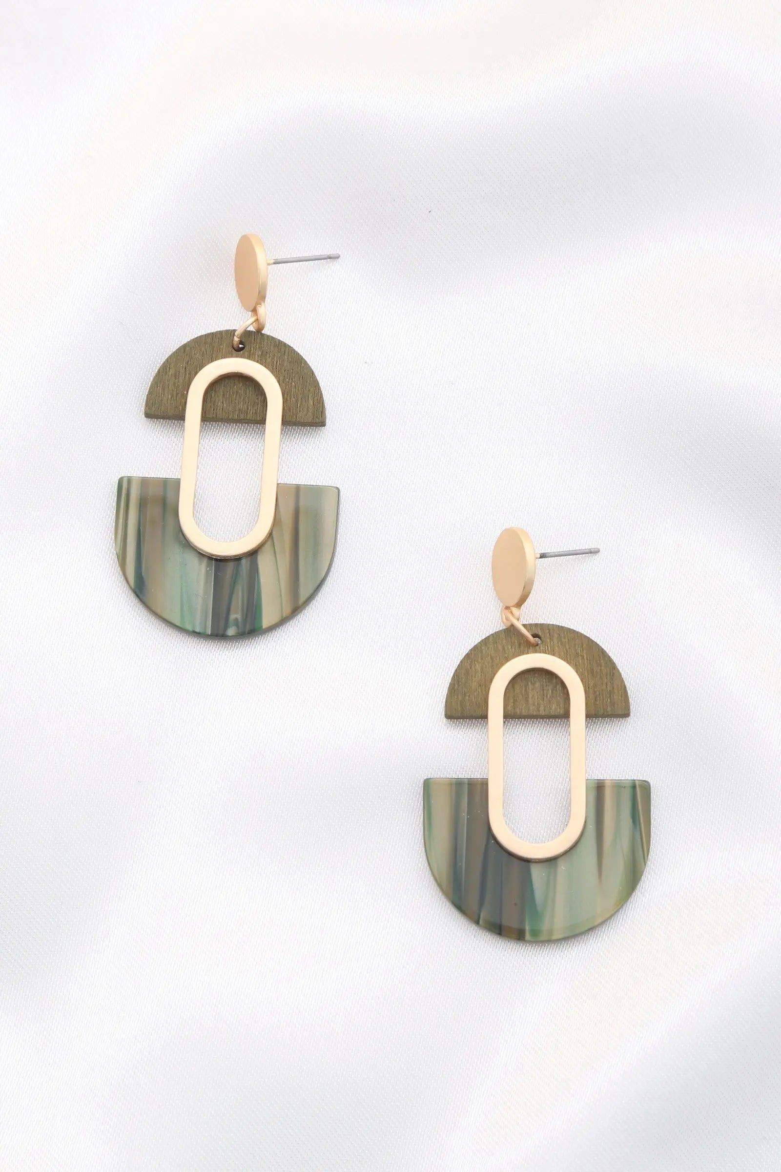 Wood Acetate Oval Dangle Earring Sunny EvE Fashion